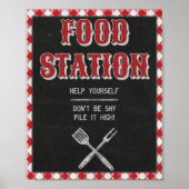 8x10 Achtertuin BBQ Verjaardag Eetwaar Station Taf Poster (Voorkant)