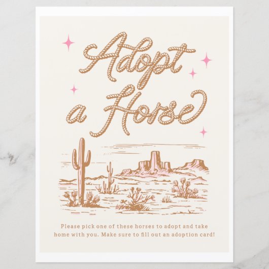 8x10 Adopt a Horse Sign (Voorkant)