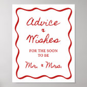 8x10" Advies en wensen Handgeschreven Vrijgezellen Poster