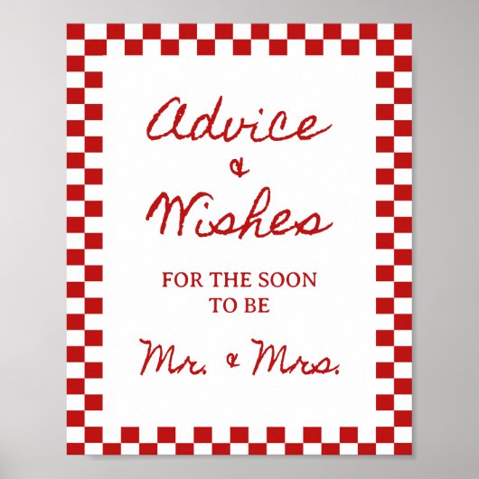 8x10" Advies en wensen Handgeschreven Vrijgezellen Poster (Voorkant)