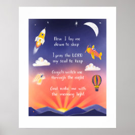 8x10 Afdruk - Nachtelijk gebed van kind Poster