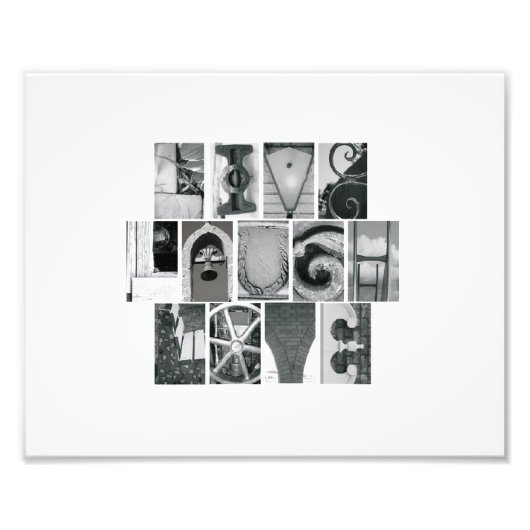 8x10 alfabet Letter Photography Live Laugh Love Foto Afdruk (Voorkant)
