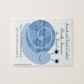 8x10 Baby Boy Gender onthullen Sammy Snail Puzzle Legpuzzel (Horizontaal)