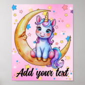 8x10 Baby Unicorn Moon Poster (Voorkant)