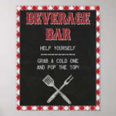8x10 Backyard BBQ Birthday Beverage Bar Teken Poster (Voorkant)