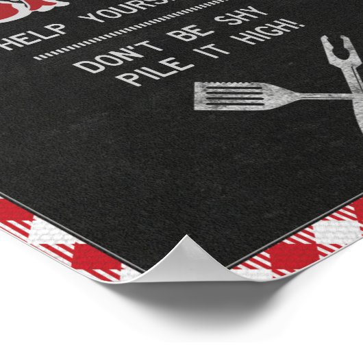 8x10 Backyard BBQ Birthday Burger Bar Teken Poster (Hoek)