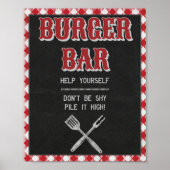 8x10 Backyard BBQ Birthday Burger Bar Teken Poster (Voorkant)