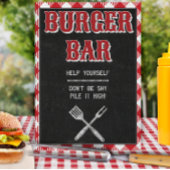 8x10 Backyard BBQ Birthday Burger Bar Teken Poster