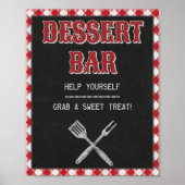 8x10 Backyard BBQ Birthday Dessert Bar Teken Poster (Voorkant)