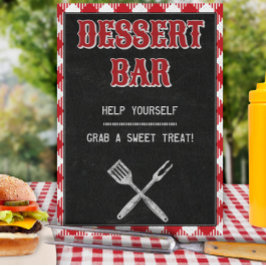 8x10 Backyard BBQ Birthday Dessert Bar Teken Poster