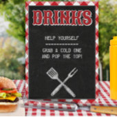 8x10 Backyard BBQ Birthday Drink Table Sign Poster