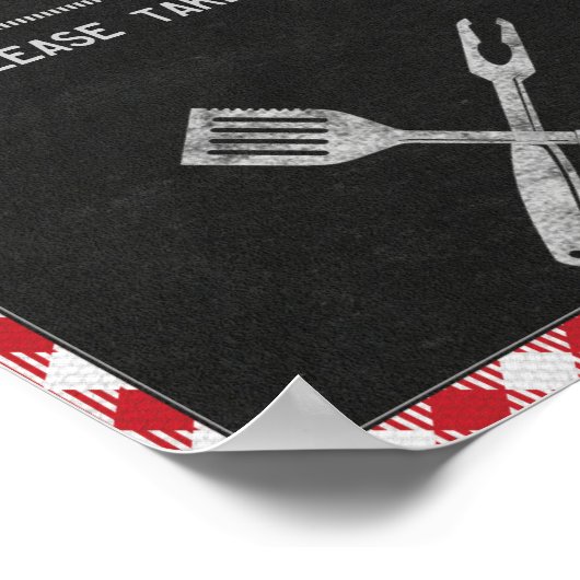 8x10 Backyard BBQ Birthday Favors Table Sign Poster (Hoek)