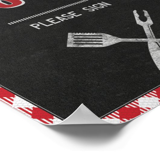 8x10 Backyard BBQ Birthday Guest Book Table Sign Poster (Hoek)