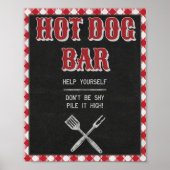 8x10 Backyard BBQ Birthday Hot Dog Bar Teken Poster (Voorkant)