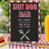 8x10 Backyard BBQ Birthday Hot Dog Bar Teken Poster