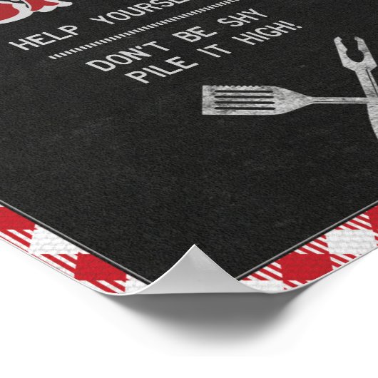 8x10 Backyard BBQ Birthday Salad Bar Teken Poster (Hoek)