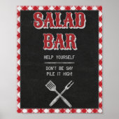8x10 Backyard BBQ Birthday Salad Bar Teken Poster (Voorkant)