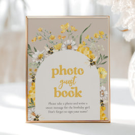 8x10 Bedrukte Wildflower Bee Foto Gastboek Teken