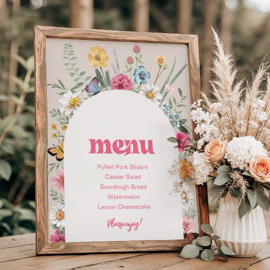 8x10 bedrukte Wildflower Menu Sign