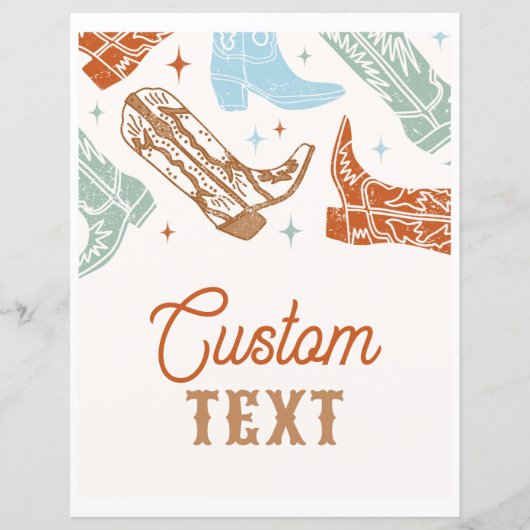 8x10 bewerkbaar, aangepast Western teken (Voorkant)