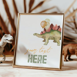 8x10 Bewerkbaar Dinosaur Party Sign