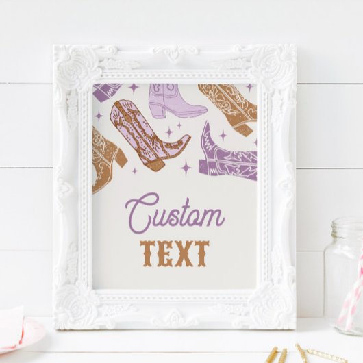 8x10 Bewerkbaar Paarse Westerne teken