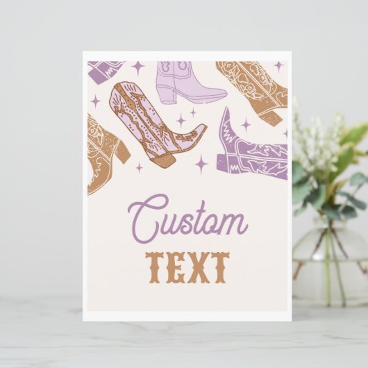 8x10 Bewerkbaar Paarse Westerne teken (Staand voorkant)