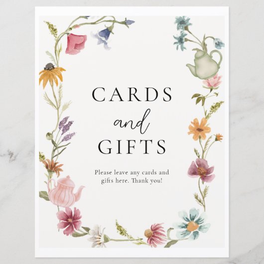 8x10 Bloementhee Kaarten en geschenken Teken (Voorkant)