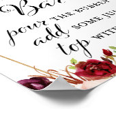 8x10" Bordeaux Boho Bloemenbord Poster (Hoek)