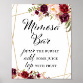 8x10" Bordeaux Boho Bloemenbord Poster (Voorkant)