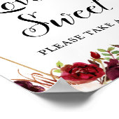 8x10" bordeauxrood boho bloemenschild poster (Hoek)