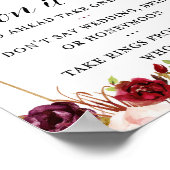 8x10" bordeauxroze Boho bloem bruidsfeest bord Poster (Hoek)