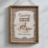 8x10 Bruine Gingham Cowboy Grub Bord