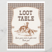 8x10 Bruine Gingham Cowboy Loot Tafelbord (Voorkant)