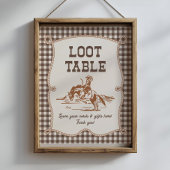 8x10 Bruine Gingham Cowboy Loot Tafelbord