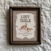 8x10 Bruine Gingham Cowboy Loot Tafelbord