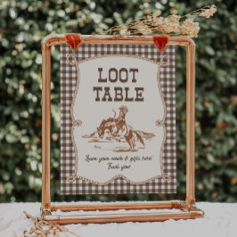 8x10 Bruine Gingham Cowboy Loot Tafelbord