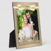 8x10 Champagne Damask Mr Mrs Wedding Photo Plaque Fotoplaat (Zijkant)
