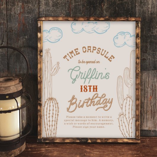 8x10 Cowboy tijd Capsule teken