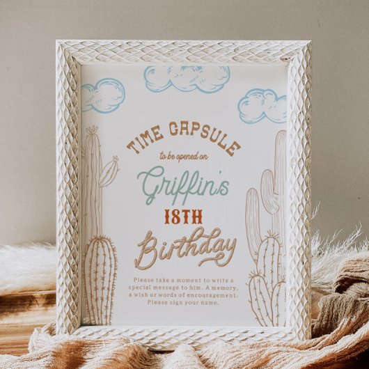 8x10 Cowboy tijd Capsule teken