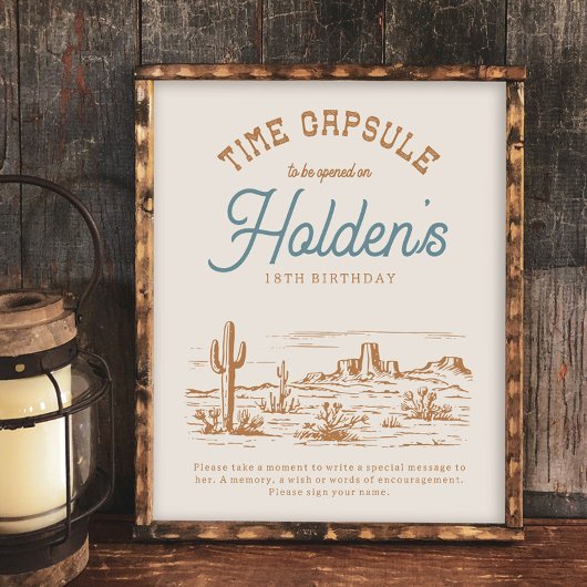 8x10 Cowboy tijd Capsule teken