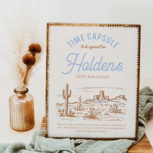 8x10 Cowboy tijd Capsule teken