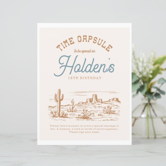 8x10 Cowboy tijd Capsule teken (Staand voorkant)