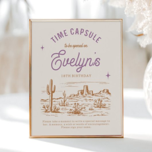 8x10 Cowgirl Time Capsule Sign