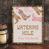 8x10 Cowgirl Watering Hole Sign