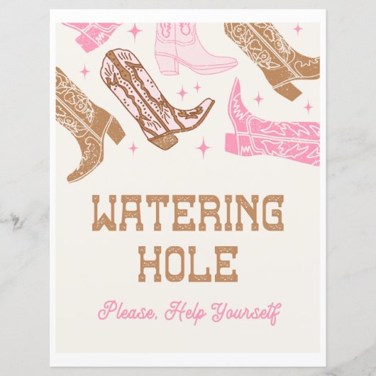 8x10 Cowgirl Watering Hole Sign (Voorkant)