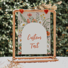 8x10 Custom Wildflower Party Sign