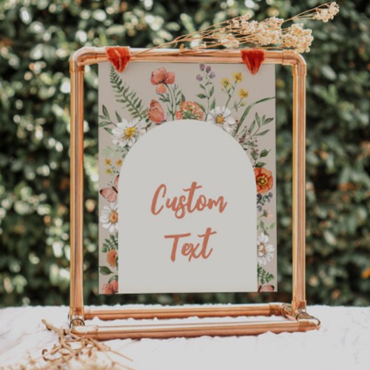 8x10 Custom Wildflower Party Sign