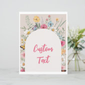 8x10 Custom Wildflower Party Sign (Staand voorkant)