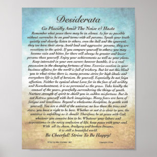 8x10 Desiderata Poem en andere formaten! Poster